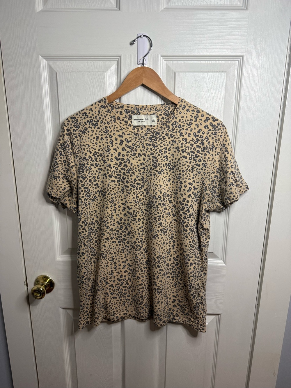 Abercrombie & Fitch Men's Animal Print Tee Leopard Print Sz L - Picture 1 of 2